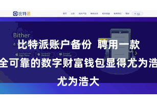比特派账户备份 聘用一款安全可靠的数字财富钱包显得尤为浩大