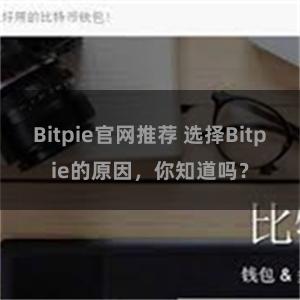 Bitpie官网推荐 选择Bitpie的原因，你知道吗？