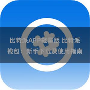 比特派APP轻量版 比特派钱包：新手下载及使用指南