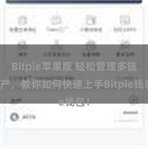 Bitpie苹果版 轻松管理多链资产，教你如何快速上手Bitpie钱包！