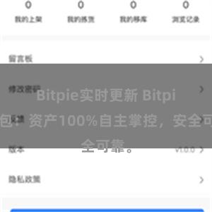 Bitpie实时更新 Bitpie钱包：资产100%自主掌控，安全可靠。