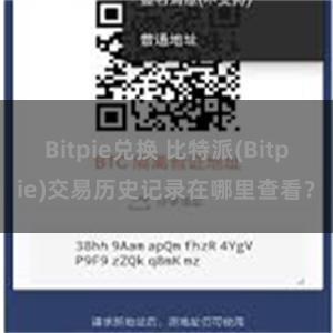 Bitpie兑换 比特派(Bitpie)交易历史记录在哪里查看？